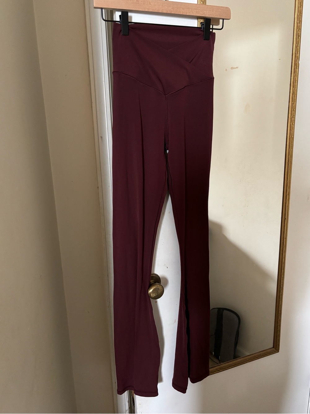 aerie High-Waisted Flare Leg Pants - Maroon